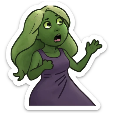 blonde long hair  girl with purple dress, farting  sticker