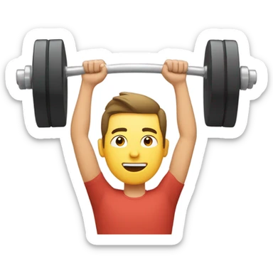 guy training with dumbells behind his head sticker
