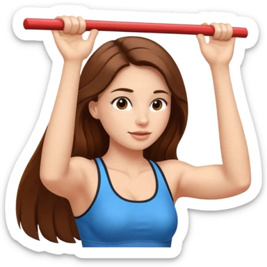 Pretty Lady With Long Hair Doing Pull-ups  sticker