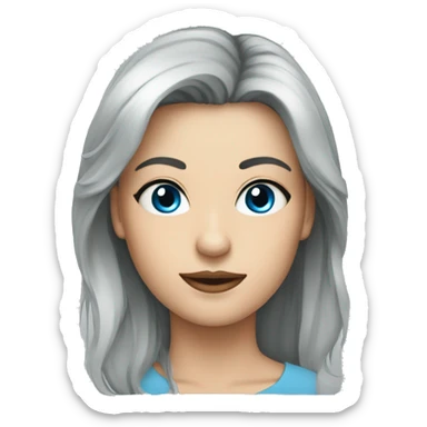 Frau mit blauen Augen und schwarzen Haaren sticker