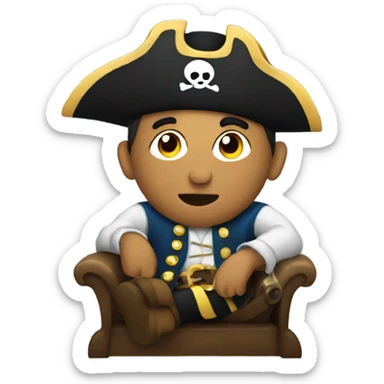 Pirate watching tv sticker