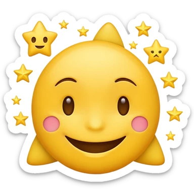 Smiling emoji with stars  sticker