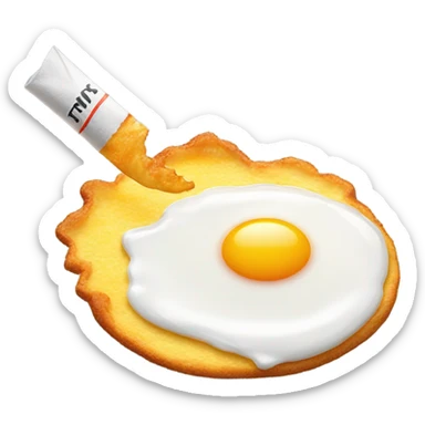 A fried egg smoking a cigarette  sticker