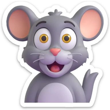 Jerry from Tom and Jerry cartoon waking up startled with wide eyes sticker