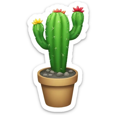 raindbow cactus sticker