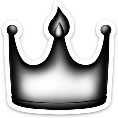generate a bright black and white crown with a black flame sticker