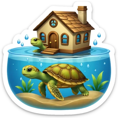 pet turtle in water house sticker