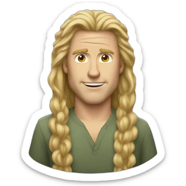 will ferrel with long blonde straight hair sticker