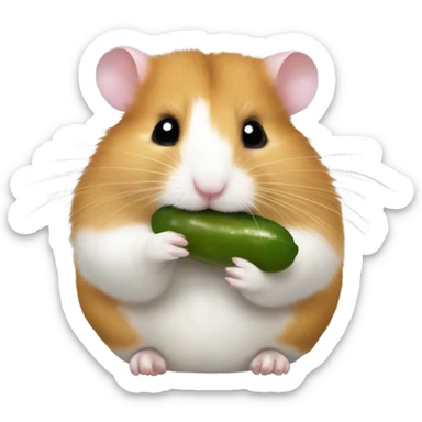 syrian hamster eating pickle sticker