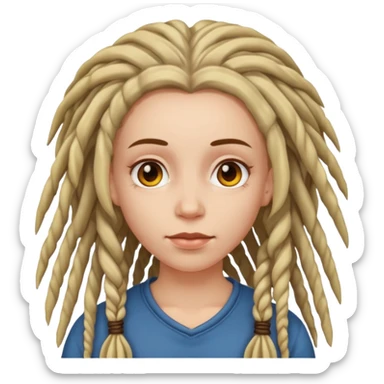 white girl with dreadlocks sticker