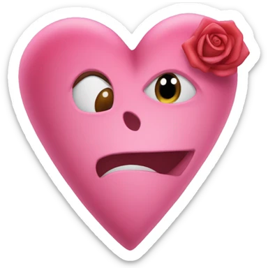 Corazon rosa claso con una casita rosa dentro sticker