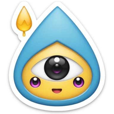 kawaii pincel con ojos sticker