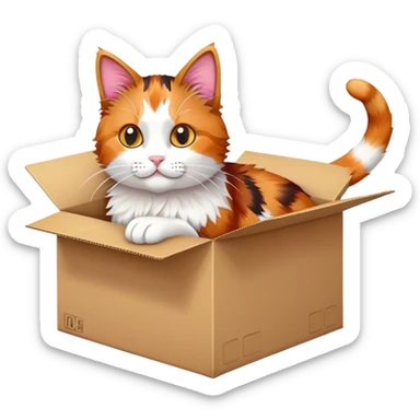 Cat in a shoebox  sticker
