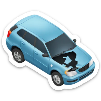 Voiture accident sur la route sticker