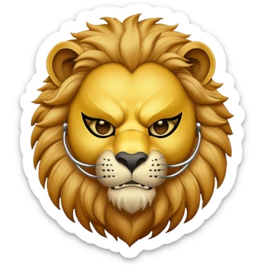 A masked lion sticker