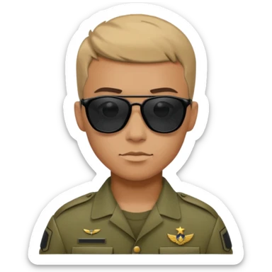 soldier wtih black sunglasses  sticker