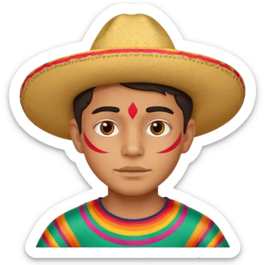 mexican boy with full painted face sticker