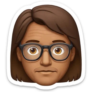 homme brun age moyen brun lunettes sticker