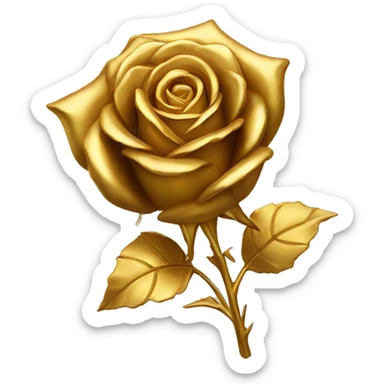 Gold rose sticker