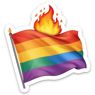 destroyed by fire lgbt flag  sticker