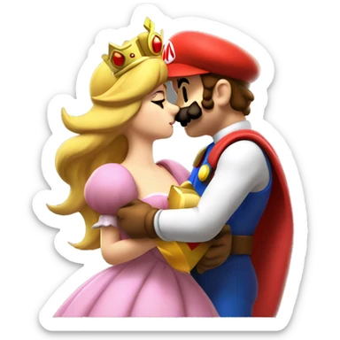 super mario kissing princess daisy sticker