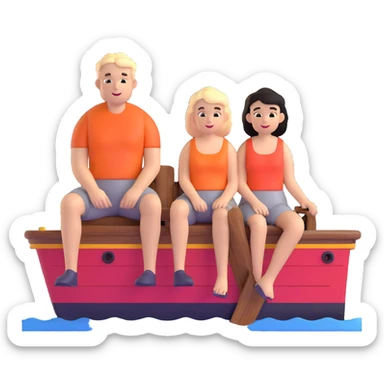 couple in love on a ship sitting together on the deck sticker