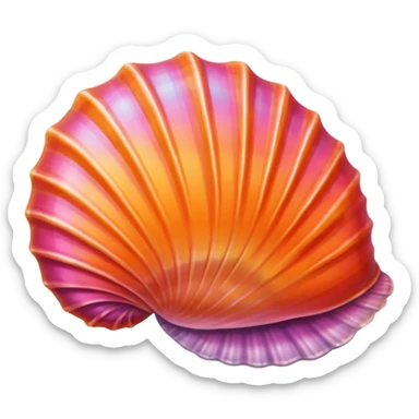 Really vibrant sunset coloured seashell sticker