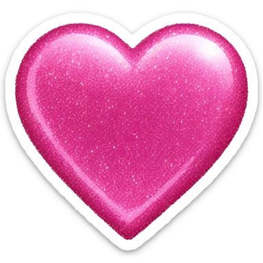 Pink glitter heart sticker