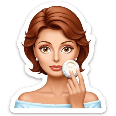 skin care cream application Sophia Loren sticker