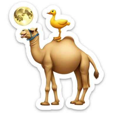 camel dressed as a duck tap dancing on the moon  sticker
