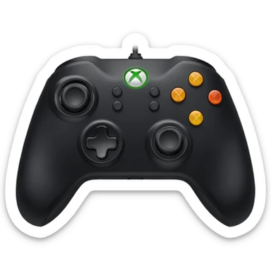Xbox gamepad, black, front view sticker