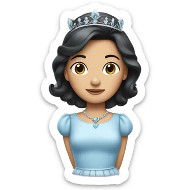 Dark haired princess with light blue dress  sticker