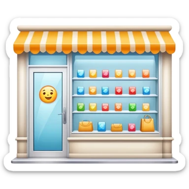 retail shop storefront with display window sticker