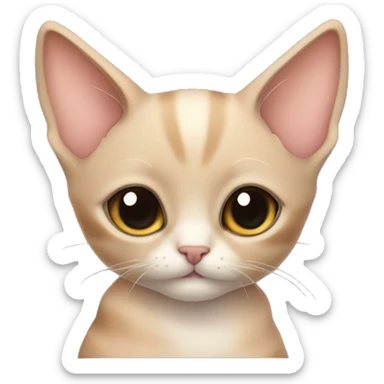 A reed-colored fold-eared kitten sticker