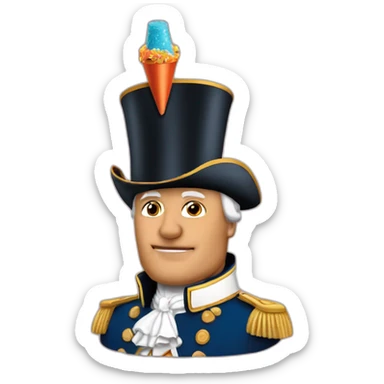 Napolean with cone party hat sticker