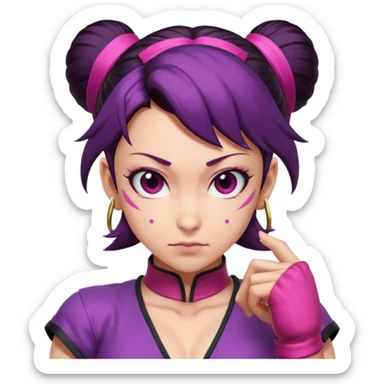 Juri from Street Fighter 6, mischievous expression sticker