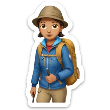 Hiking in the mountains autumn scenery sticker