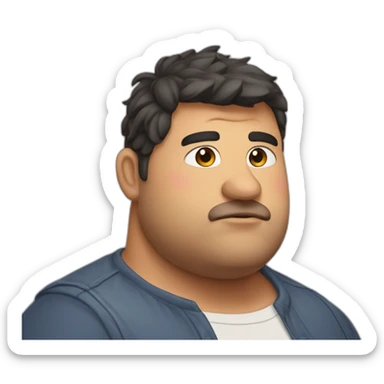 Hombre gordito enamorado sticker