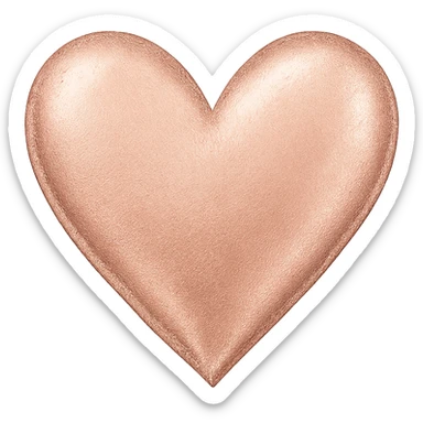 heart with a delicate rose gold shimmer sticker