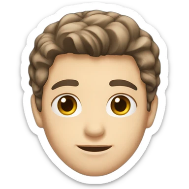 young,male,diamons face,  white skin, brown eyes, straigh hair, teacher sticker