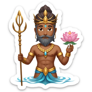 indian god with Poseidon trident sticker