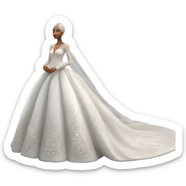 Hyper Realistic ornate ballgown long sleeve Wedding dress with diamanté no model sticker
