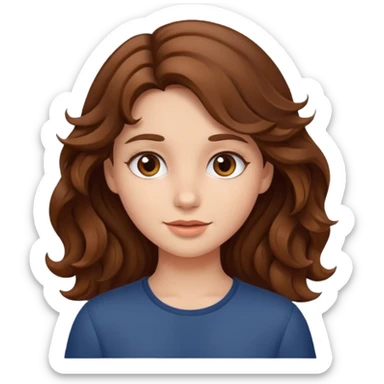 Chica de cabello castaño ondulado sticker