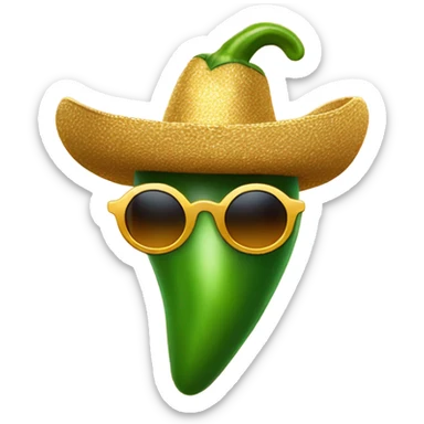 pepper with sombrero and sunglasses and golden necklace sticker