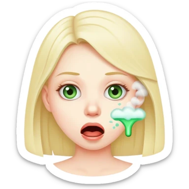 Girl bad breath sticker