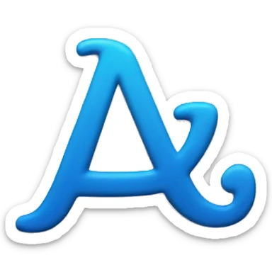 A blue letter A wth flaesw sticker