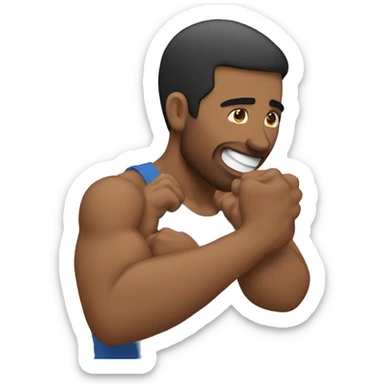 man grabbing his peck muscles  sticker