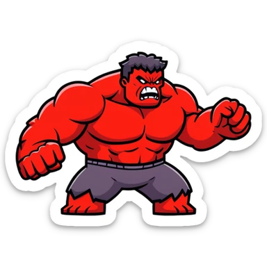 angry Red Hulk sticker