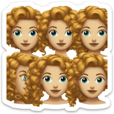 femme cheveux bouclés yeux bleus sticker