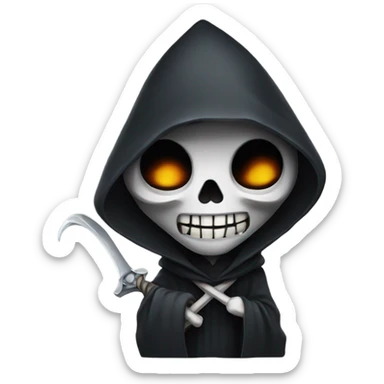 Cute grim reaper sticker